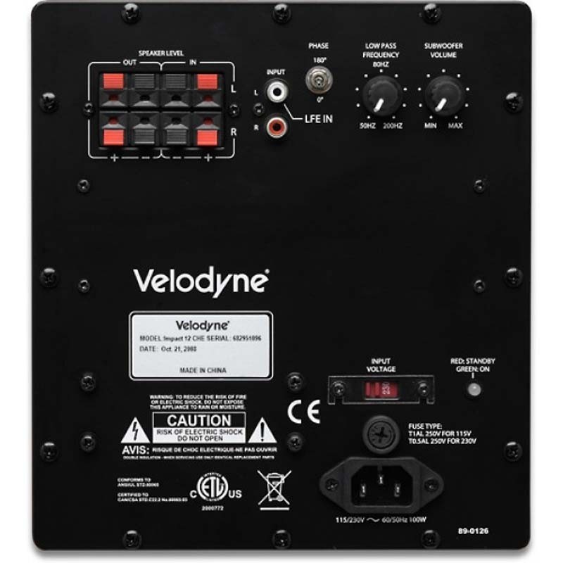 Velodyne Impact Caisson De Basse Bois Noir