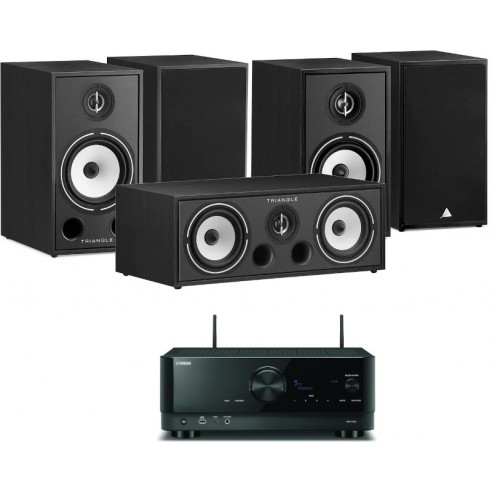 Triangle Pack Borea BR03, BR02, BRC1 + Yamaha RX-V4A - Home Cinéma 5.0 - Noir, Blanc, Light Oak ou Noyer